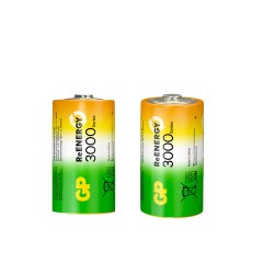 Батарейки аккумуляторные GP ReEnergy Ni-Mh КОМПЛЕКТ 2 шт., D (HR20), 3000 mAh, 300DHCRGY-2CRCB2 - фото 3