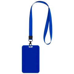 Бейдж вертикальный (85х54 мм), лента 45 см с карабином, СЛАЙДЕР, синий, BRAUBERG EXTRA, 238830 - фото 2