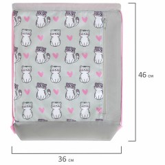 Мешок для обуви ЮНЛАНДИЯ с ручками, боковой карман на молнии, 46х36 см, "Kitties", 272407 Мешок для обуви ЮНЛАНДИЯ с ручками, боковой карман на молнии, 46х36 см, "Kitties", 272407 - фото 6