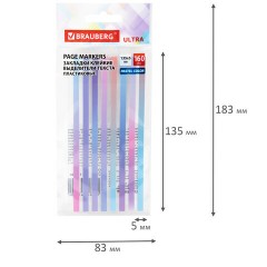 Закладки клейкие, выделители текста, BRAUBERG ULTRA PASTEL COLOR, 135х5 мм, 160 штук (8 цветов х 20 листов), 116686 - фото 5