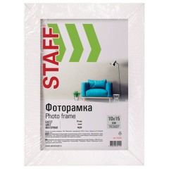 Рамка 10х15 см, небьющаяся, STAFF "Grand", багет 18 мм, белая, МДФ, 391208 - фото 4