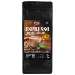 Кофе в зернах WELDAY (ВЭЛДЭЙ) "ESPRESSO ЭФИОПИЯ СИДАМО" 1 кг, арабика 100%, 624399 - фото 2