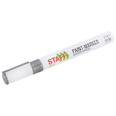 Маркер-краска лаковый (paint marker) 2-4 мм, СЕРЕБРИСТЫЙ, НИТРО-ОСНОВА, STAFF PROFIT, для любых поверхностей, 152580 - фото 6