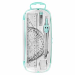 Готовальня BRAUBERG SCHOOL KIT, 8 предметов, циркуль 115 мм, чертежные принадлежности, мятный цвет, 210705 - фото 3