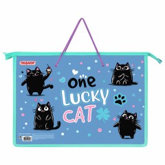 Папка на молнии с ручками ПИФАГОР А4, 1 отделение, пластик, ручки-шнурок, "Funny cats", 273353 Папка на молнии с ручками ПИФАГОР А4, 1 отделение, пластик, ручки-шнурок, "Funny cats", 273353 - фото 2