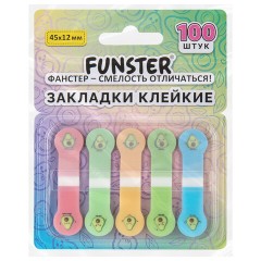 Закладки клейкие Z-сложения FUNSTER (ФАНСТЕР) "Авокадо", 45х12 мм, 100 шт., (5 цветов х 20 листов), в диспенсере, 116696 - фото 6