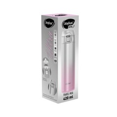 Термокружка 420 мл JOYLUX (ДЖОЙЛЮКС) ULTRA GRADIENT, нержавеющая сталь SUS304, белый/розовый, 700276 - фото 7