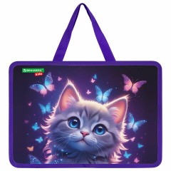 Папка на молнии с ручками BRAUBERG KIDS А4, 1 отделение, пластик, 100 мм, "Curious cat", 273376 Папка на молнии с ручками BRAUBERG KIDS А4, 1 отделение, пластик, 100 мм, "Curious cat", 273376 - фото 2