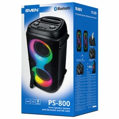 Колонка портативная SVEN PS-800, 100 Вт, TWS, Bluetooth, FM, USB, microSD, LED-дисплей, черная, SV-021511 - фото 15
