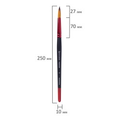 Кисть синтетика, круглая № 9, BRAUBERG PREMIUM, 201008 Кисть синтетика, круглая № 9, BRAUBERG PREMIUM, 201008 - фото 5
