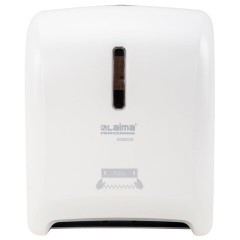 Диспенсер для полотенец в рулонах LAIMA PROFESSIONAL SUPER (H1), механический, белый, ABS-пластик, 609506 - фото 2