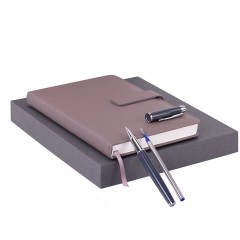 Ежедневник в подарочном наборе 5 в 1, А5, 145x212 мм, BRAUBERG "President", под кожу, 160 листов, серый, 116854 - фото 4