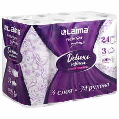 Бумага туалетная 3-х слойная, 24 рулона (24х16,5 м), LAIMA Deluxe, 100% целлюлоза, 115397 Бумага туалетная 3-х слойная, 24 рулона (24х16,5 м), LAIMA Deluxe, 100% целлюлоза, 115397 - фото 8