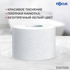 Бумага туалетная, спайка 6 шт., 2-слойная (6х48 м) Focus Extra, белая, 5067596 - фото 3