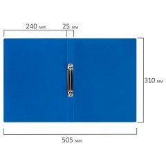 Папка на 2 кольцах А4 BRAUBERG UNIVERSAL, 25 мм, синяя, до 170 листов, 0,5 мм, 273030 - фото 8
