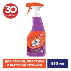 Средство для мытья стекол, пластика и бытовой техники 530 мл, МИСТЕР МУСКУЛ "Лаванда", распылитель, 25607, 865034 - фото 3