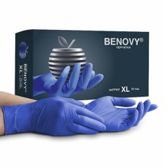 Перчатки нитриловые смотровые 50 пар (100 шт.), XL (очень большой), сиреневые, BENOVY MultiColor, ЧЗ Перчатки нитриловые смотровые 50 пар (100 шт.), XL (очень большой), сиреневые, BENOVY MultiColor, ЧЗ - фото 3