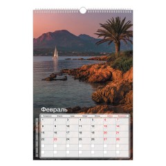 Календарь на гребне с ригелем 2027 г., 30х45 см, BRAUBERG, "Морские пейзажи", 118394 - фото 4