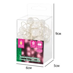 Электрогирлянда-нить комнатная "Жемчужины", 2 м, 20 LED, розовый, батарейки, ЗОЛОТАЯ СКАЗКА, 592850 - фото 4