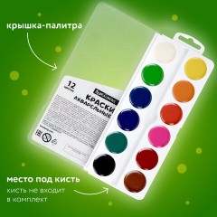 Краски акварельные BRAUBERG 12 цветов "Кот-Энтузиаст", медовые, круглые кюветы, 192553 Краски акварельные BRAUBERG 12 цветов "Кот-Энтузиаст", медовые, круглые кюветы, 192553 - фото 7