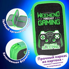 Пенал ЮНЛАНДИЯ, 2 отделения, ламинированный картон, конгрев, 19х11 см, "Gaming", 272294 - фото 9