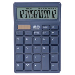 Калькулятор настольный BRAUBERG CH-12-BU (153х103 мм), 12 разрядов, двойное питание, синий, 272959