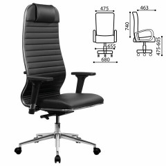 Кресло МЕТТА "ErgoLife" 10 B1-117D, хром, синхромеханизм, 2D-подлокотники, экокожа, черное Кресло МЕТТА "ErgoLife" 10 B1-117D, хром, синхромеханизм, 2D-подлокотники, экокожа, черное - фото 3