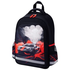 Рюкзак ПИФАГОР SCHOOL, 1 отделение, 3 кармана, "Ревущая машина", 38x28х14 см, 274439