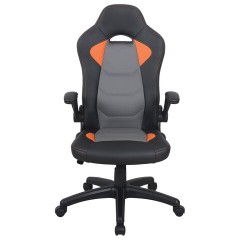 Кресло компьютерное BRABIX "Skill GM-005", откидные подлокотники, экокожа, черное/оранжевое, 532495 Кресло компьютерное BRABIX "Skill GM-005", откидные подлокотники, экокожа, черное/оранжевое, 532495 - фото 5