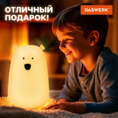 Ночник силиконовый LED "Медведь" 111x111x160 мм, белый свет/RGB, таймер, USB, аккумулятор 1200 мАч, DASWERK (ДАСВЕРК), 238938 - фото 16