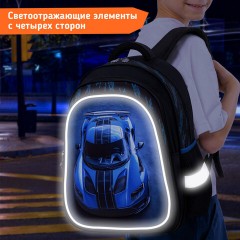 Рюкзак SNOOBAG (СНУБЭГ) FLOSSY, 2 отделения, 3 кармана, "Гонки", объемный дизайн, 40х28х18 см, 274442 - фото 13
