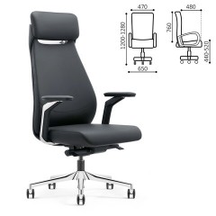 Кресло HAWASAN (ХАВАСАН) PREMIUM EX-830 X-ONE, синхромеханизм, алюминий, экокожа, черное, 533239 - фото 2