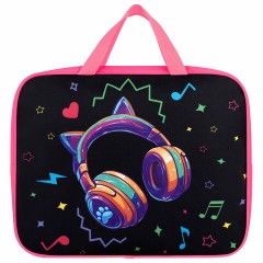 Папка на молнии с ручками BRAUBERG А4, 1 отделение, полиэстер, 80 мм, "Headphones", 273302 - фото 2