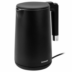 Чайник электрический с двойными стенками SONNEN KT-8719B, 1,5 л, 2200 Вт, черный, 454692 Чайник электрический с двойными стенками SONNEN KT-8719B, 1,5 л, 2200 Вт, черный, 454692 - фото 2