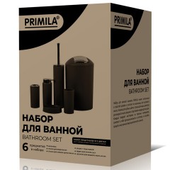 Набор аксессуаров для ванной комнаты, 6 предметов, белый/глянцевый хром, пластик, PRIMILA (ПРИМИЛА), 700122 - фото 3