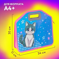 Папка-сумка ЮНЛАНДИЯ, 1 отделение, фетровые ручки, 34х30х11 см, Anime cat, 272204 Папка-сумка ЮНЛАНДИЯ, 1 отделение, фетровые ручки, 34х30х11 см, Anime cat, 272204 - фото 10