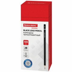 Карандаш чернографитный BRAUBERG, 1 шт., "Touch line", 2В, корпус черный, заточенный, 180623 - фото 8