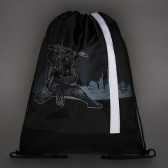 Мешок для обуви ЮНЛАНДИЯ, плотный, светоотражающая полоса, 46х36 см, "Black Ninja", 271615 - фото 4
