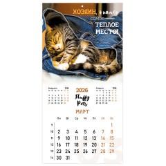 Календарь настенный перекидной 2026 г., BRAUBERG, 12 листов, 28,5х28,5 см, "Милые котики", 116929 - фото 6