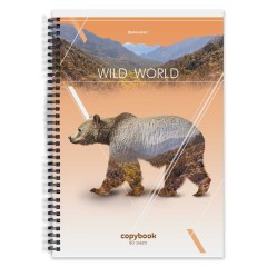 Тетрадь А4, 80 л., BRAUBERG, гребень, клетка, глянцевый лак, WILD, 404052 - фото 7