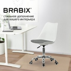 Кресло стул BRABIX "Eames MG-310 CH", хром, пластик белый, ткань серая, 532924 Кресло стул BRABIX "Eames MG-310 CH", хром, пластик белый, ткань серая, 532924 - фото 16