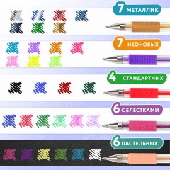 Ручки гелевые НАБОР 30 ЦВЕТОВ, линия письма 0,5 мм, BRAUBERG KIDS, 143819 - фото 16