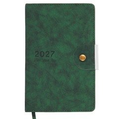 Ежедневник датированный 2027, А5, 138х213 мм, BRAUBERG "Solana", под кожу, кнопка, зеленый, 118220 - фото 6