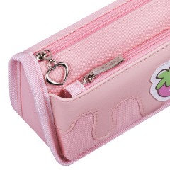 Пенал мягкий ЮНЛАНДИЯ, 2 отделения, полиэстер, "Strawberry shortcake", розовый, 21х9х6 см, 271577 - фото 4