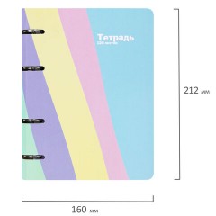 Тетрадь на кольцах А5 160х212 мм, 120 л., картон, матовая ламинация, клетка, BRAUBERG, кросс-серия PASTEL, 405197 Тетрадь на кольцах А5 160х212 мм, 120 л., картон, матовая ламинация, клетка, BRAUBERG, кросс-серия PASTEL, 405197 - фото 10