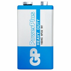 Батарейка 1 шт. GP PowerPlus, Крона (6R61, 6F22, 1604S), солевая, в плёнке, 1604CEBRA-2 Батарейка 1 шт. GP PowerPlus, Крона (6R61, 6F22, 1604S), солевая, в плёнке, 1604CEBRA-2 - фото 2