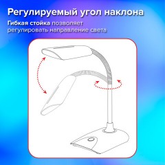 Настольная лампа-светильник SONNEN OU-146, на подставке, светодиодная, 4 Вт, белый/синий, 236671 - фото 9