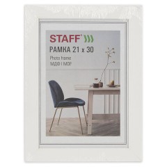 Рамка 21х30 см, небьющаяся, багет 30 мм, МДФ, STAFF "Style", белая, 391337 - фото 6