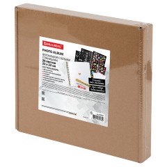 Фотоальбом 22х22 см, 20 белых листов, уголки, стикеры, ручки, клей, BRAUBERG White Line, 880651 - фото 12