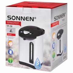 Термопот SONNEN TP-38, 4 л, 900 Вт, 1 температурный режим, 3 режима подачи воды, сталь, черный/серебро, 456710 Термопот SONNEN TP-38, 4 л, 900 Вт, 1 температурный режим, 3 режима подачи воды, сталь, черный/серебро, 456710 - фото 8